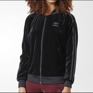 Sz M Adidas Black Velvet Track Jacket